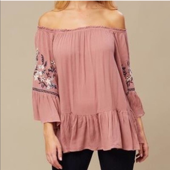 Altar'd State Tops - Altar’d State | Off The Shoulder Embroidered Top